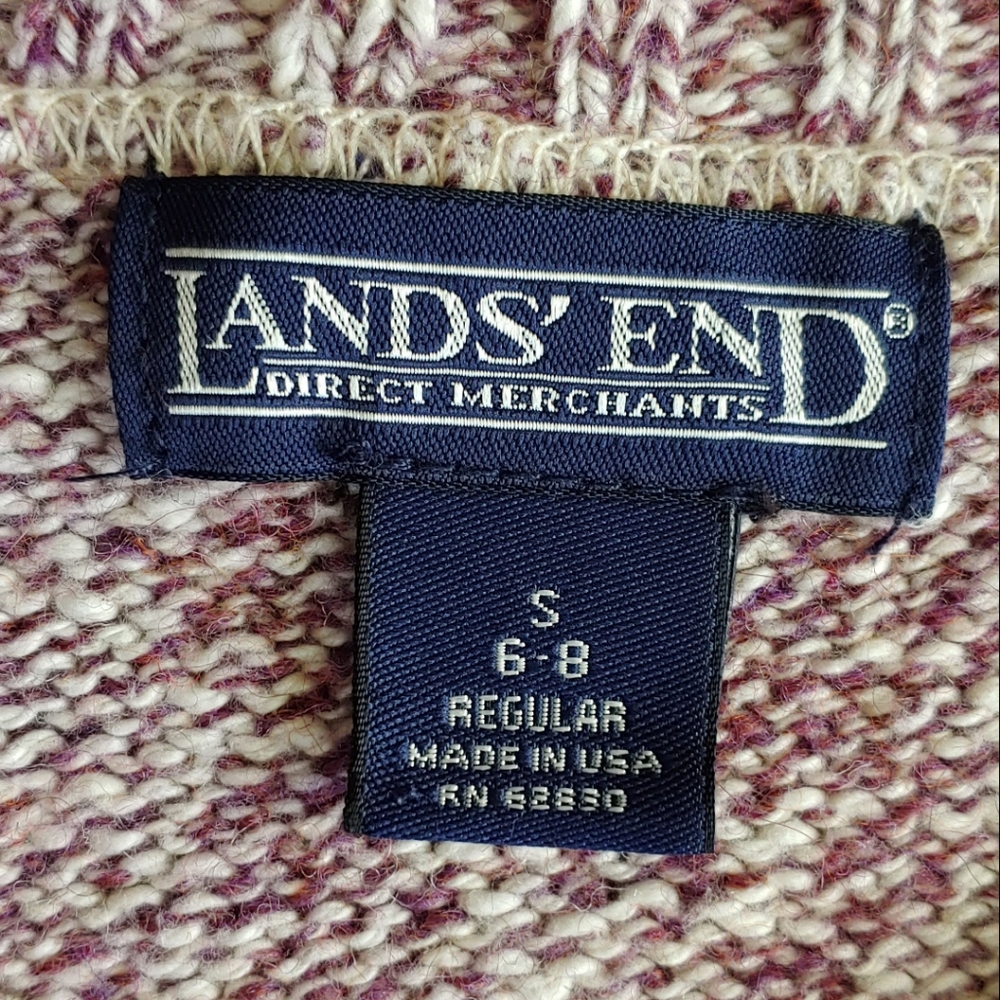 Land's End Purple Marled V Neck Sweater - Picture 11 of 12